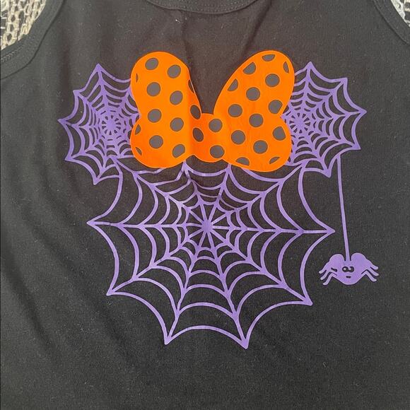Cat & Jack Black Tank with Orange Bow and Purple Spider Web Halloween size xsmal - Picture 2 of 4
